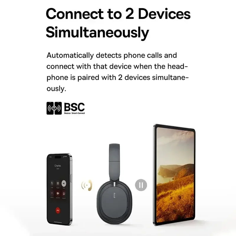 Baseus Wireless Headphones Bluetooth 5 3 HIFI Level Earphone Driver