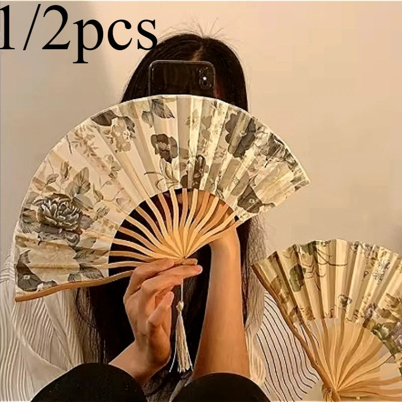 1 Chinese Portable Folding Fan Ancient Prop Women's Summer Shooting