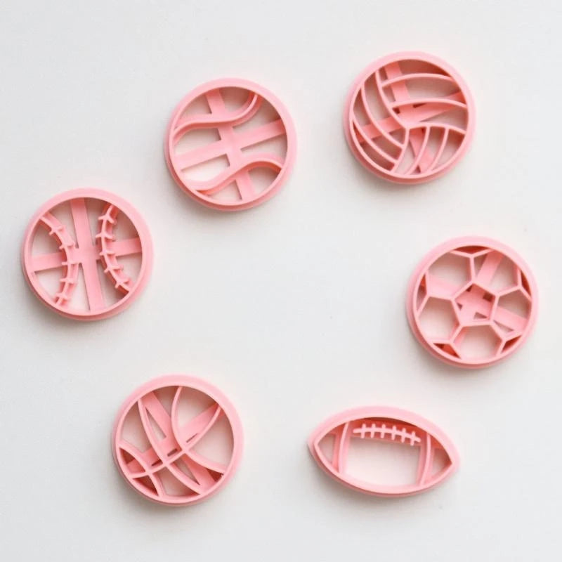 6 Pcs Clay Earrings Molds Football Jewelry Making Molds Handmade Basketball Earrings Cutting Molds for Earrings Making Zpaxo CN