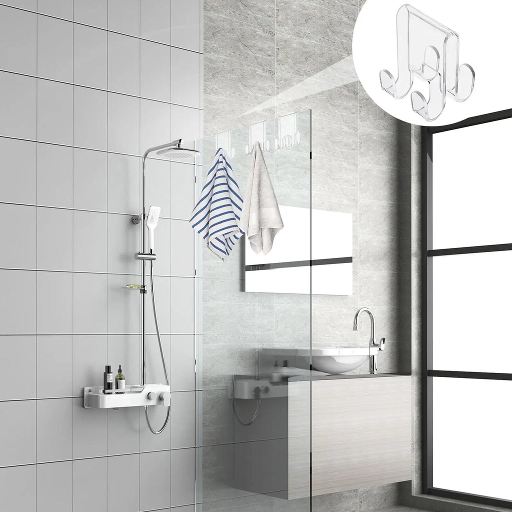 Shower Towel Hooks Glass Acrylic Door Space-saving Clothes Towels