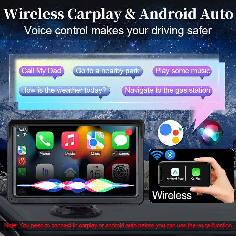 HIPPCRON Car Multimedia Player HD Display Carplay Android Auto Radio Zpaxo