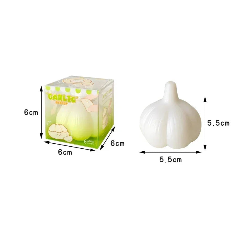 Cute Garlic Shaped Eraser Detachable Mini Clove Pencil Erasers