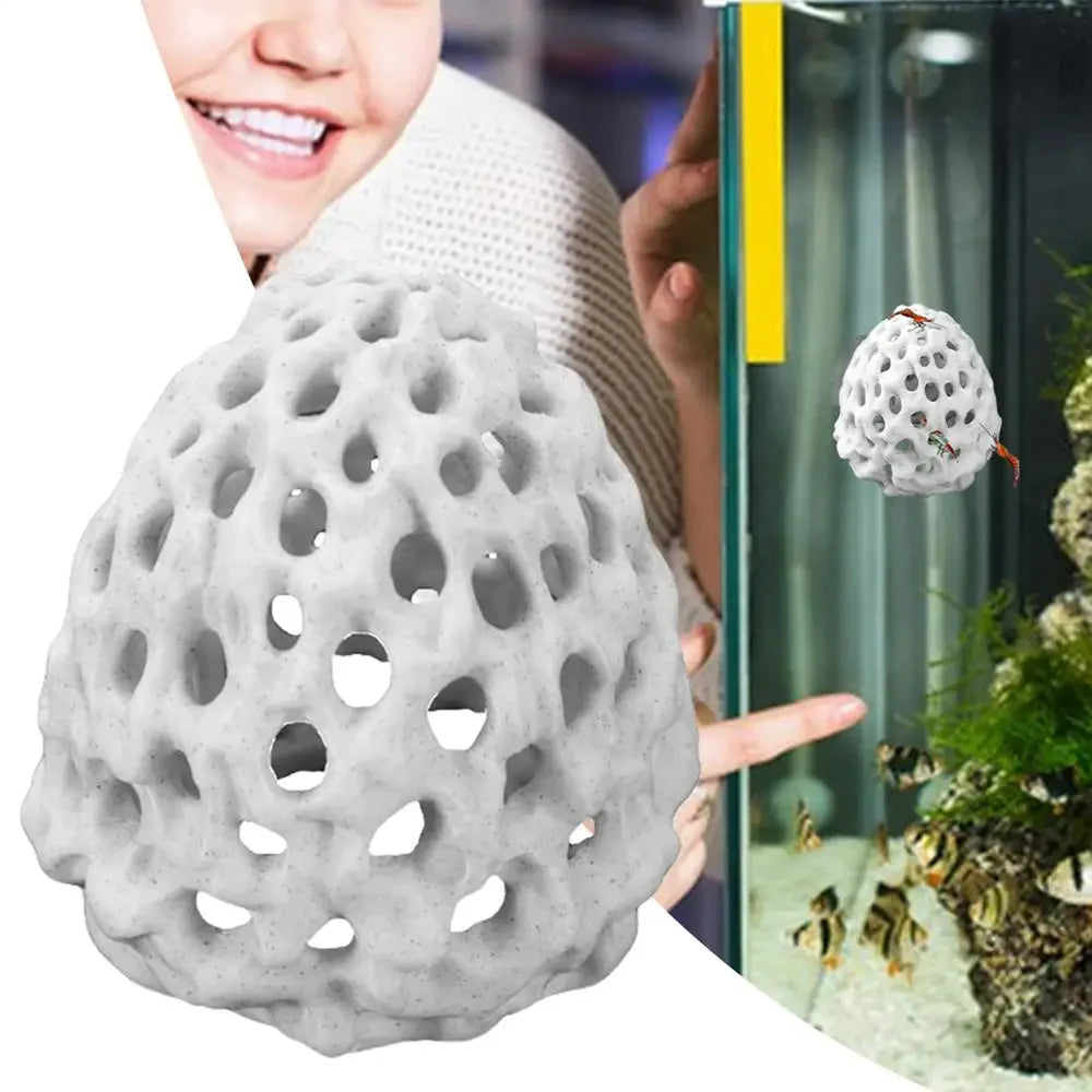 Aquarium Small Shrimp Cave Mini Porous Betta House Fish Hiding Spots Zpaxo