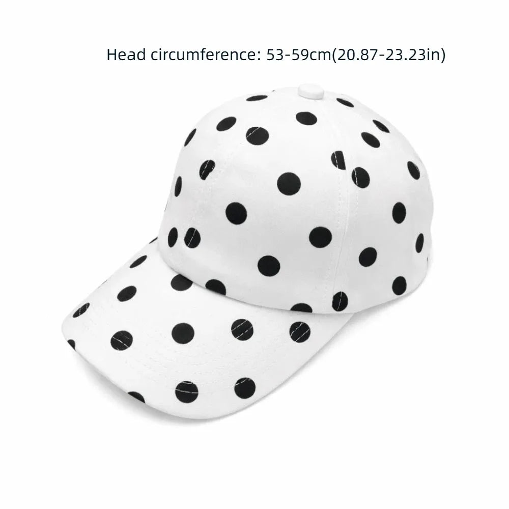 Retro Soft-top Polka Dot Baseball Cap Adjustable Sun Protection Casual Hat Versatile Wide Brim Peaked Cap Summer Outing Zpaxo