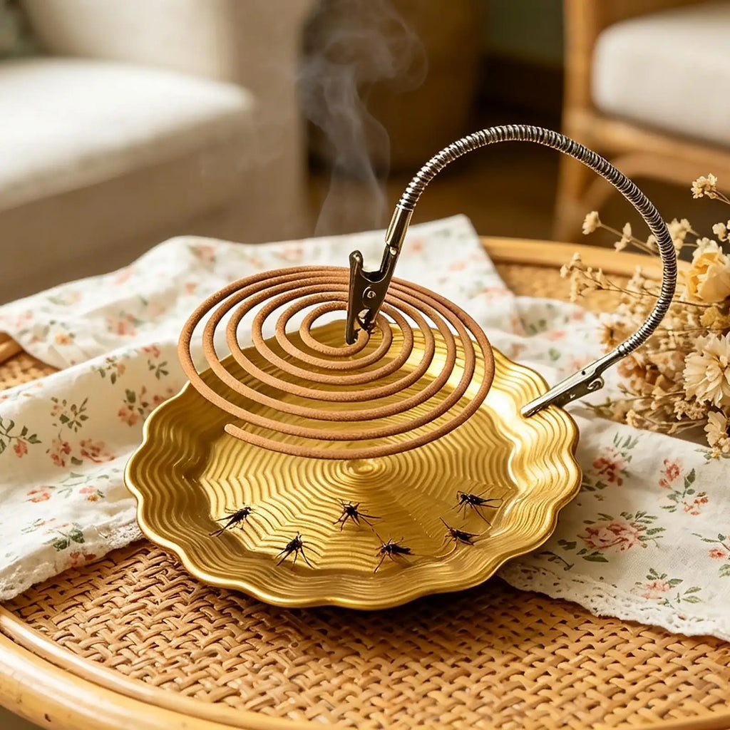 Metal Incense Coil Holder with Ash Tray – Indoor & Outdoor Stand Incense Coil Holder Zpaxo