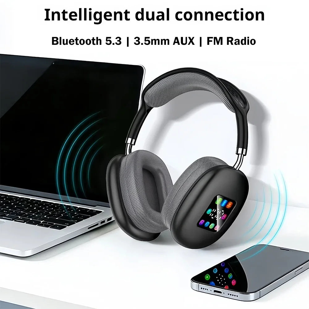 KEBIDUMEI Bluetooth 5 3 Headphones Screen ANC HIFI Stereo Wireless