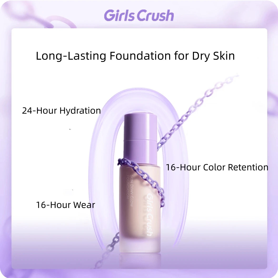 Girlscrush Foundation Skin Dewy Glow Luminous Finish Lightweight Dry Zpaxo