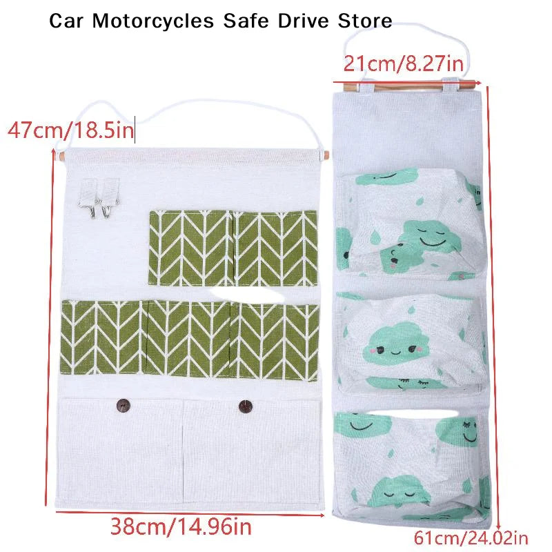 CMMulti Pocket Wall Hanging Storage Organizer Fabric Bag Phone Pouch