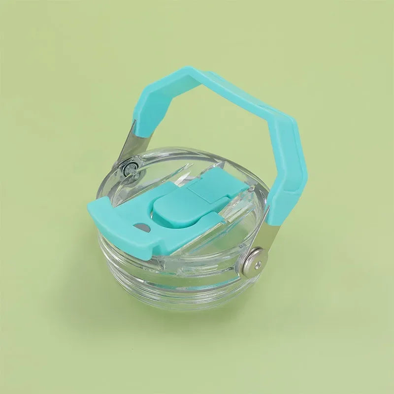 30oz Plastic Transparent Cup Lid with Handle Spill Proof Replaceble Tumbler Flip Straw Lid Sealing Bottle Cover for Stanley Hot Zpaxo sky blue