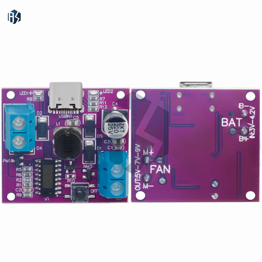 5V/7V/9V 3-Speed DC Motor Driver Module, Fan Drive Board with Charging Function Zpaxo