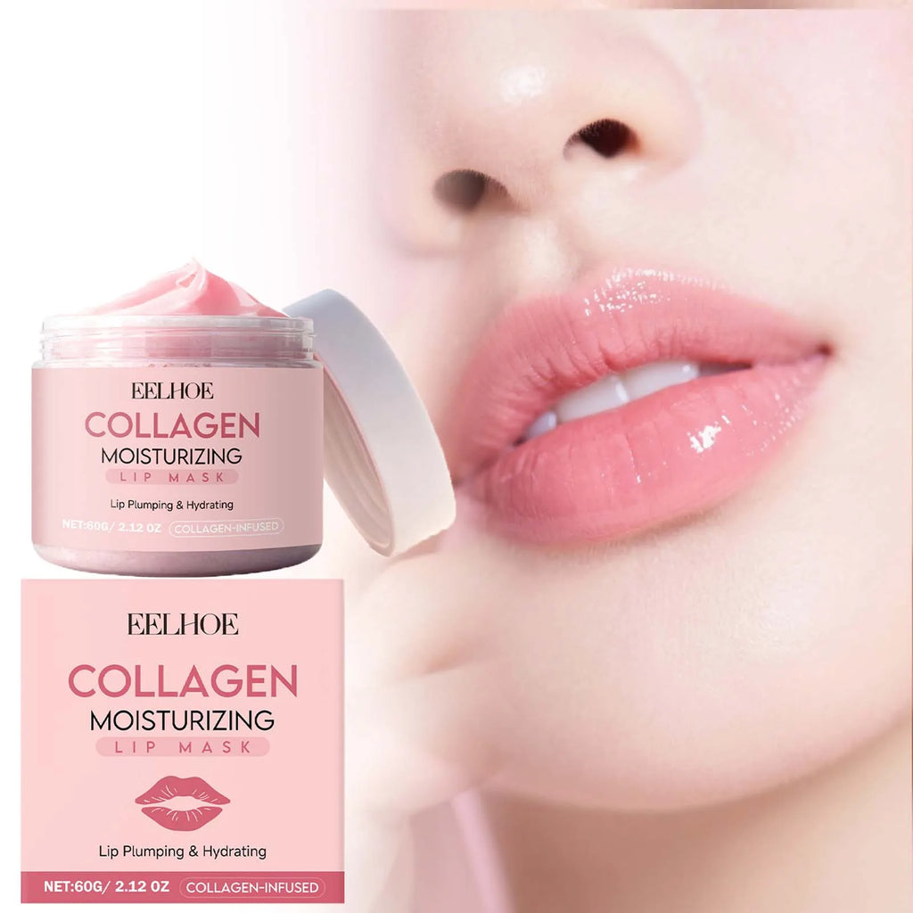 Collagen Lip Mask Overnight Repair Moisturizing Nourishing Treatment for Dry Flaky Lips Women's Lip Care Essential Fade Lip Line Zpaxo
