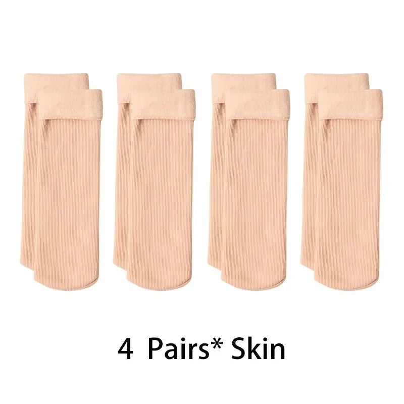 Women's Thermal Cashmere Wool Winter Socks – 4 Pairs