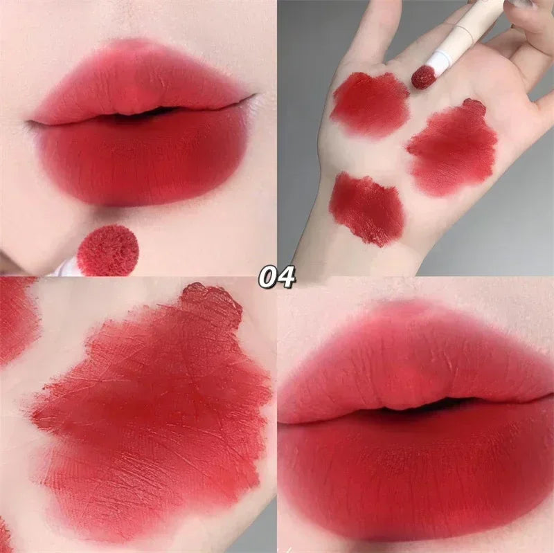Korea Fluffy Velvet Soft Lip Glaze Liquid Lipstick Cream Matte Rose Red Pigment Waterproof Long Lasting Dye Cheek Woman Makeup Zpaxo