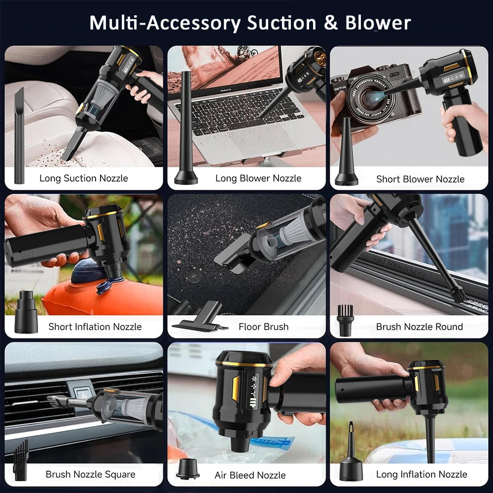 Car Vacuum Cleaner Wireless Portable 16000PA Strong Suction Handheld