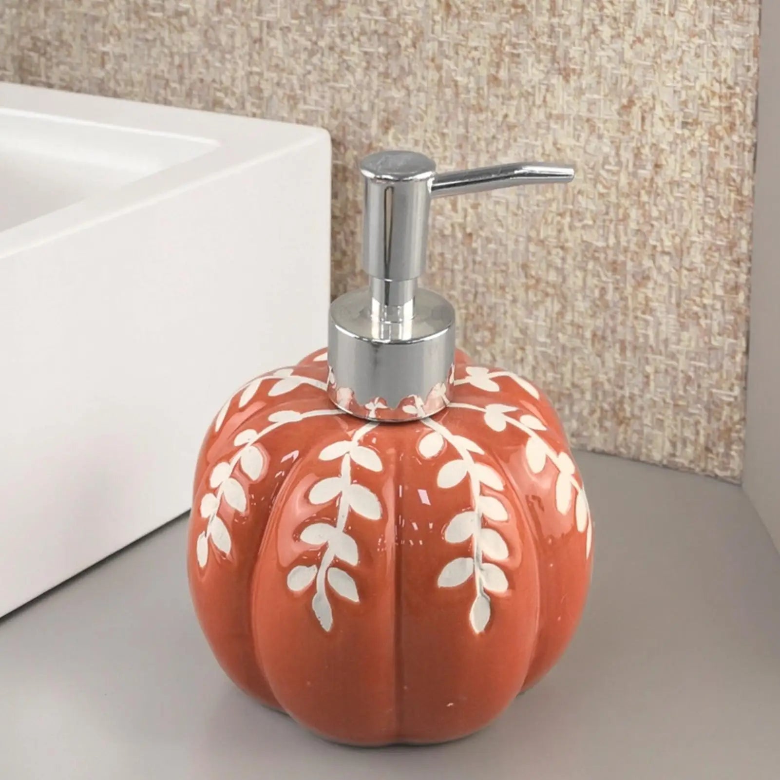 Pumpkin Soap Dispenser Kitchen Refillable Ceramic Funny Halloween