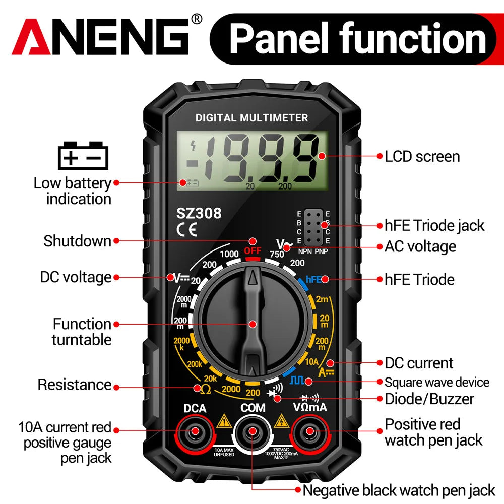 ANENG SZ308 High-precision Multi-function Voltage Current Resistance