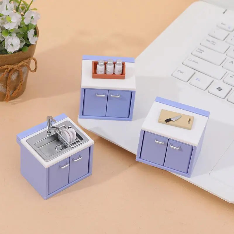 Complete Gas Stove Simulation Mini Kitchen Utensils Dollhouse Decor Zpaxo