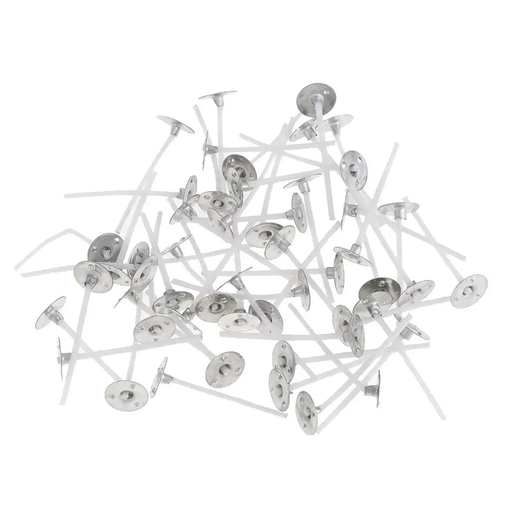 100 Pieces 25/30/35/55/60/70mm CANDLE WICKS PRETABBED PRE WAXED WITH SUSTAINERS Decorative Candle Making Supplie Zpaxo