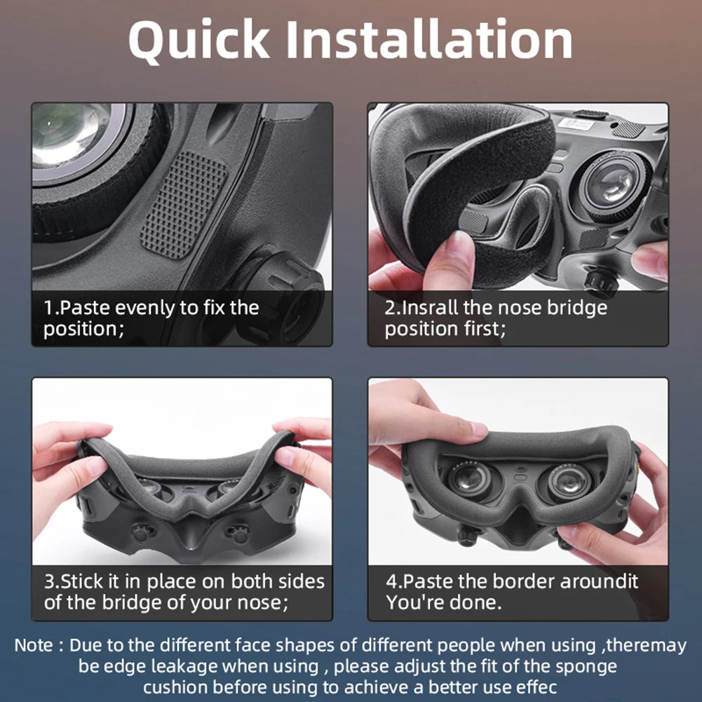 Sponge Flying Glasses Eye Pad Comfortable Eye Cushion Cover Anti-Light Leakage Face Padding Accessories for DJI AVATA Goggles 2 Zpaxo