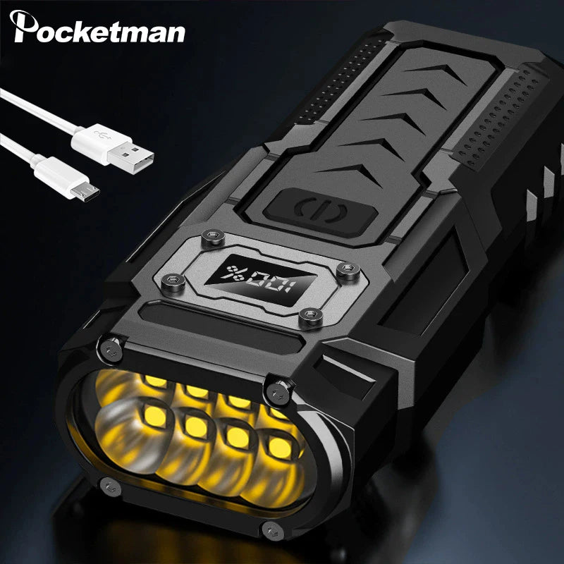 POCKETMAN 8-LED 2000LM USB Rechargeable Flashlight + Magnet LED Rechargeable Flashlight Zpaxo