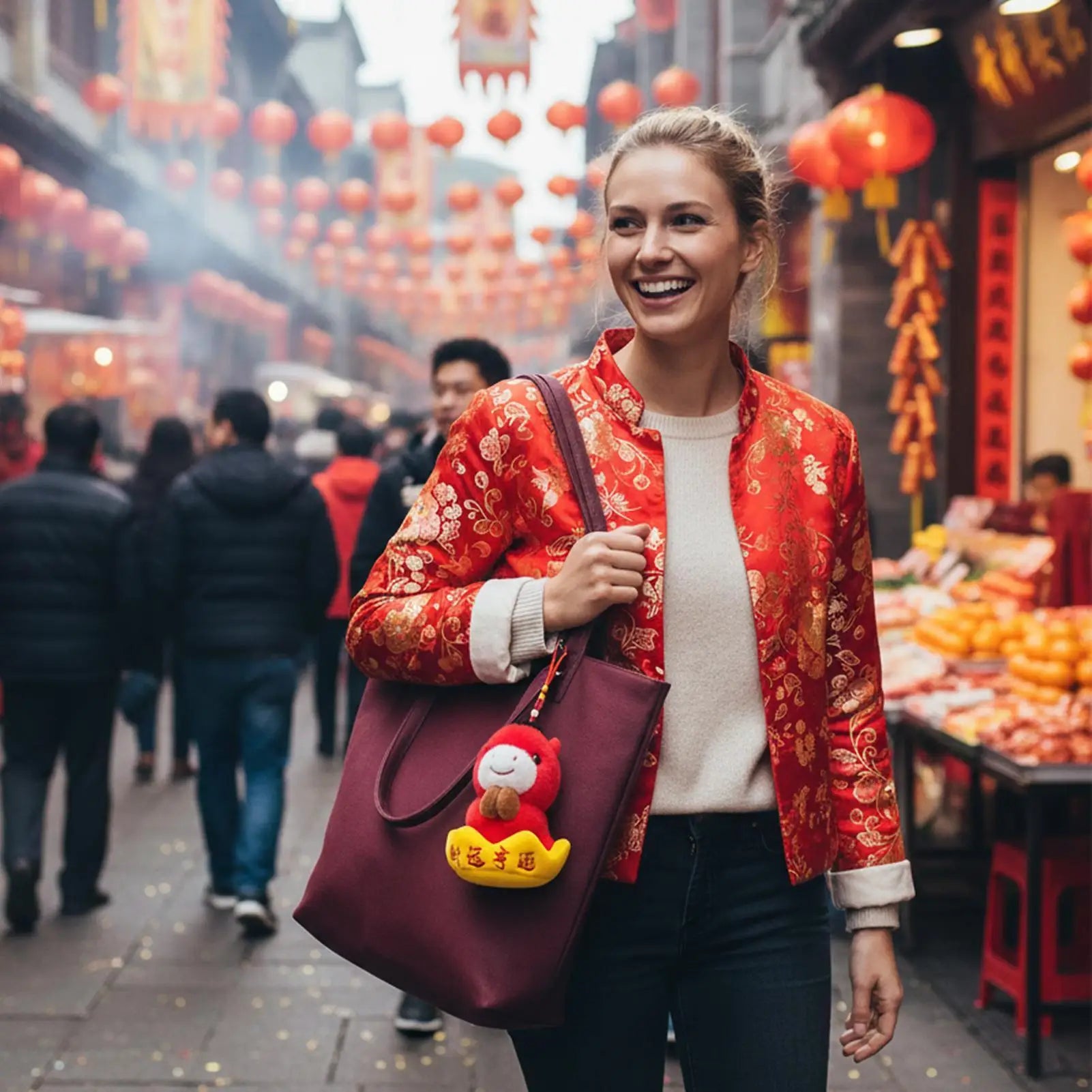 For Horse Year Mascot Doll Plush Toy Spring Festival Animal Keychain Ornaments Plush Horse Keychain For Children Boys Holiday Zpaxo