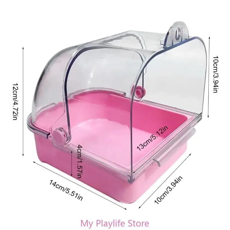 Hanging Bird Bath Tub for Parakeets Bird Cage Bathing Basin Clear Shower Room for Small Birds Birdcage Decoration Zpaxo