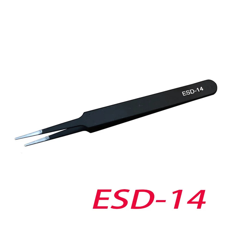 Anti-static Stainless Steel Tweezers Precision Maintenance Industrial Zpaxo ESD-14
