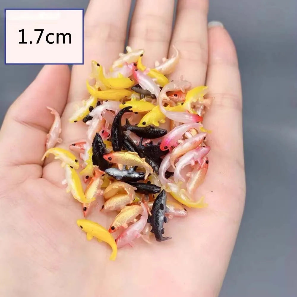 Random 5Pcs/Set Soft PVC Goldfishes Models Epoxy Filling Material Crystal Ocean Resin 3D Mini Fish Modeling Filler Mini Craft Zpaxo small