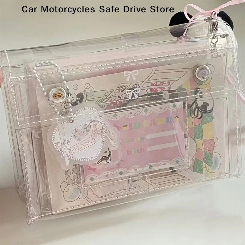CMCute Bow 4-Layer PVC Transparent Makeup Bag Travel Toiletry