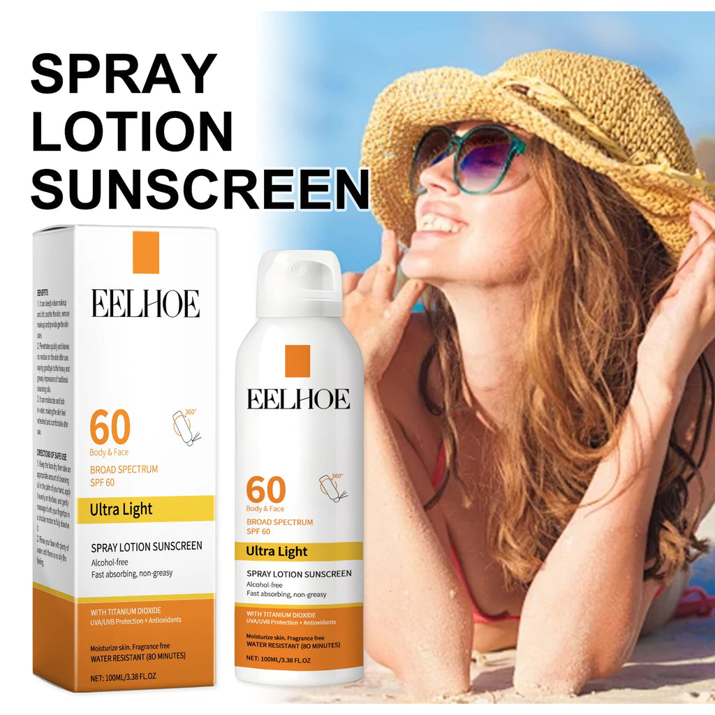 Moisturizing Sunscreen Spray SPF 50 PA+ Lightweight Non-Greasy Hydration Mist for Sensitive Skin Daily UV Protection Makeup Base Zpaxo