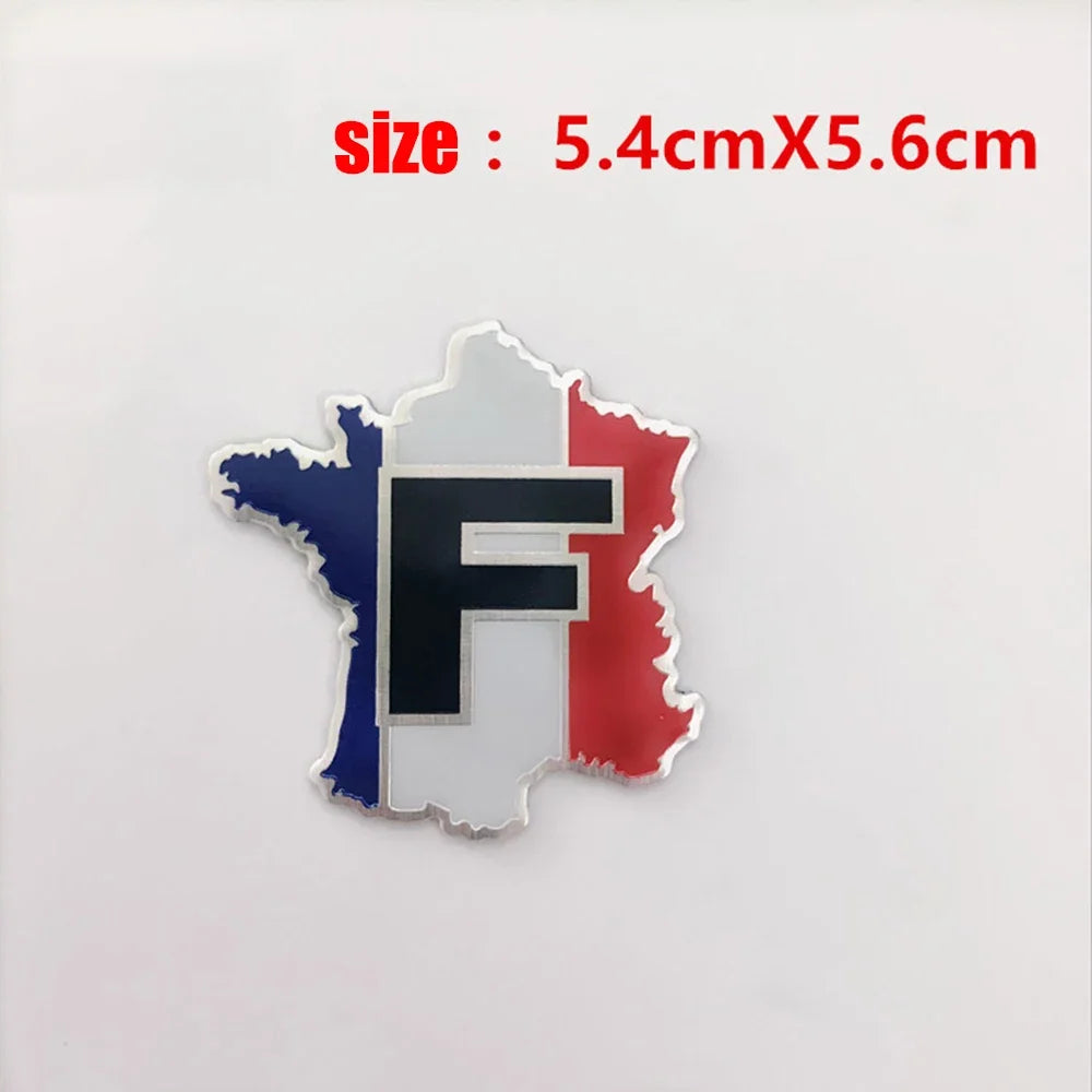 National Flag Aluminum Fender Emblem Car Sticker – USA UK DE FR