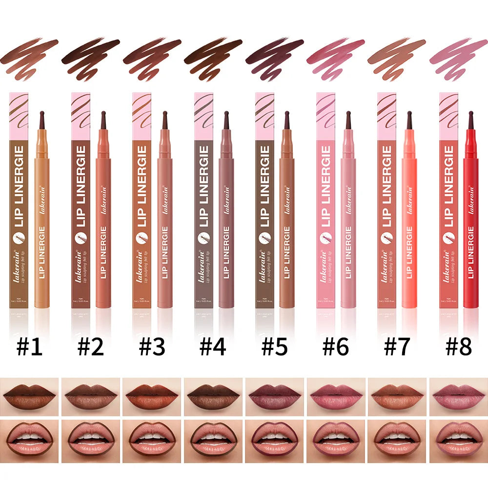 Lip Lingerie Long Lasting Waterproof Lip Liner Stain 8 Colors Transfer Proof Smudge Resistant Color No Bleed Formula Cosmetics Zpaxo