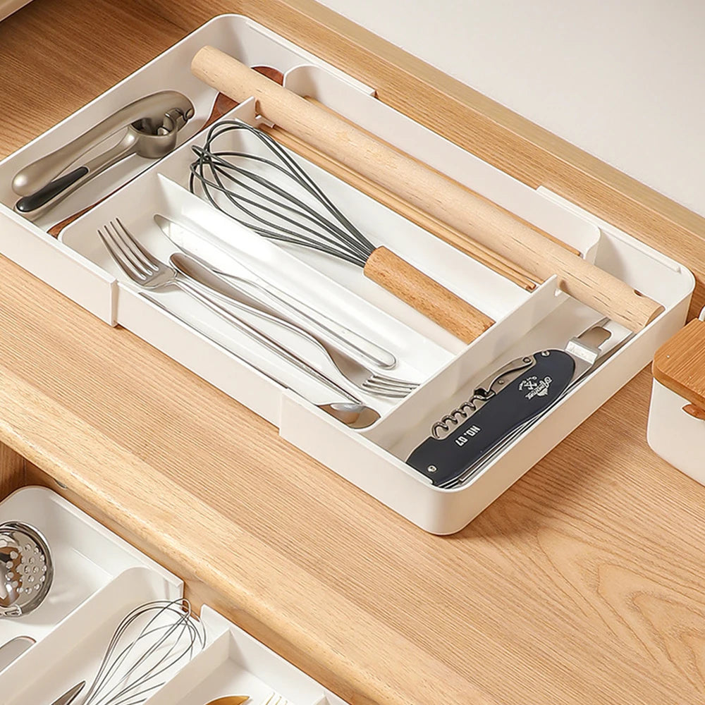 Expandable Drawer Organizer 5 Compartments Cutlery Drawer Storage Organizer Drawer Divider for Kitchen Home Office Zpaxo