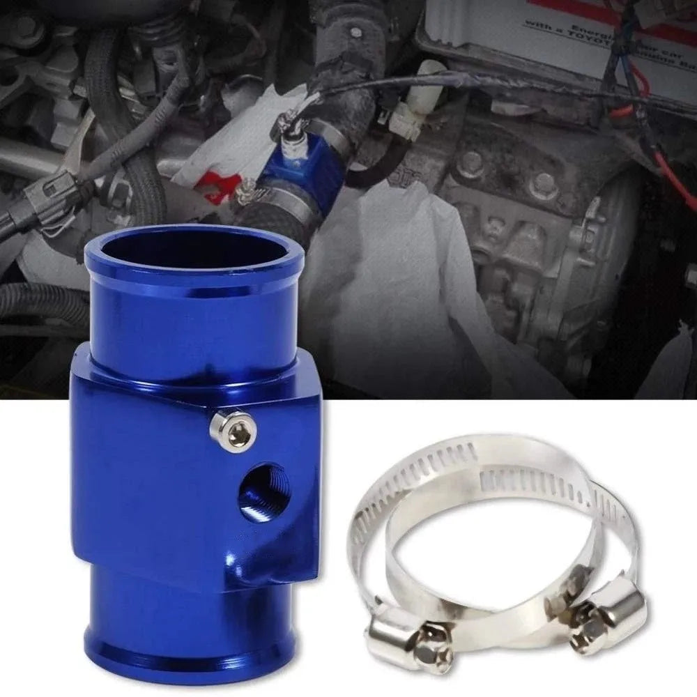 Hose Adapter 28mm Water Temp Sensor Engine Aluminum Radiator Hose Adapter Durable Blue Temperature Joint Pipe Universal Fitment Zpaxo