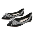 Flat Shoes for Women 2025 New Spring Autumn Pointed Butterfly Knot Rhinestone Boat Shoes Plus Size 41-43 Luxury Ladies Shoes Zpaxo 1 40