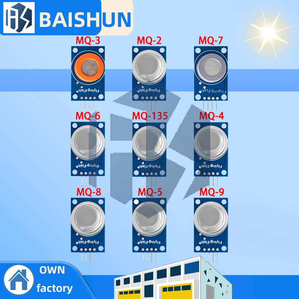MQ Series Gas Detection Sensor Module Includes MQ-2 MQ-3 MQ-4 MQ-5 Zpaxo