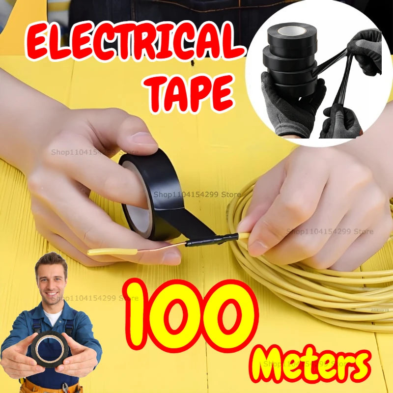 Cable Adhesive Tape Black Electrical Tape Insulating Tape Heat Resistant Waterproof Wire Harness Bundle Insulation Auto Wiring Zpaxo