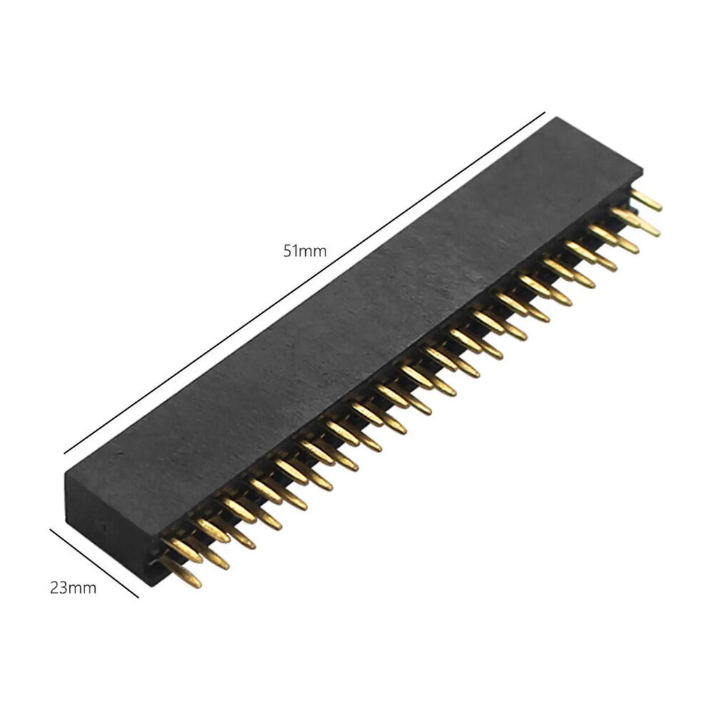 2x20 Pin Socket Dual Male Header Connector Raspberry Pi Zero W Female