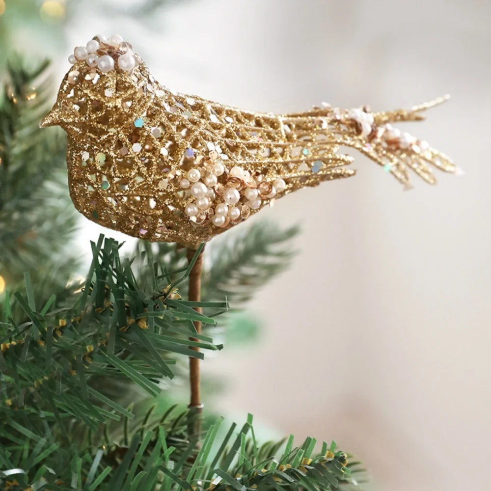 Glitter Bird Clip-On Christmas Ornament | Sparkling Tree Decor
