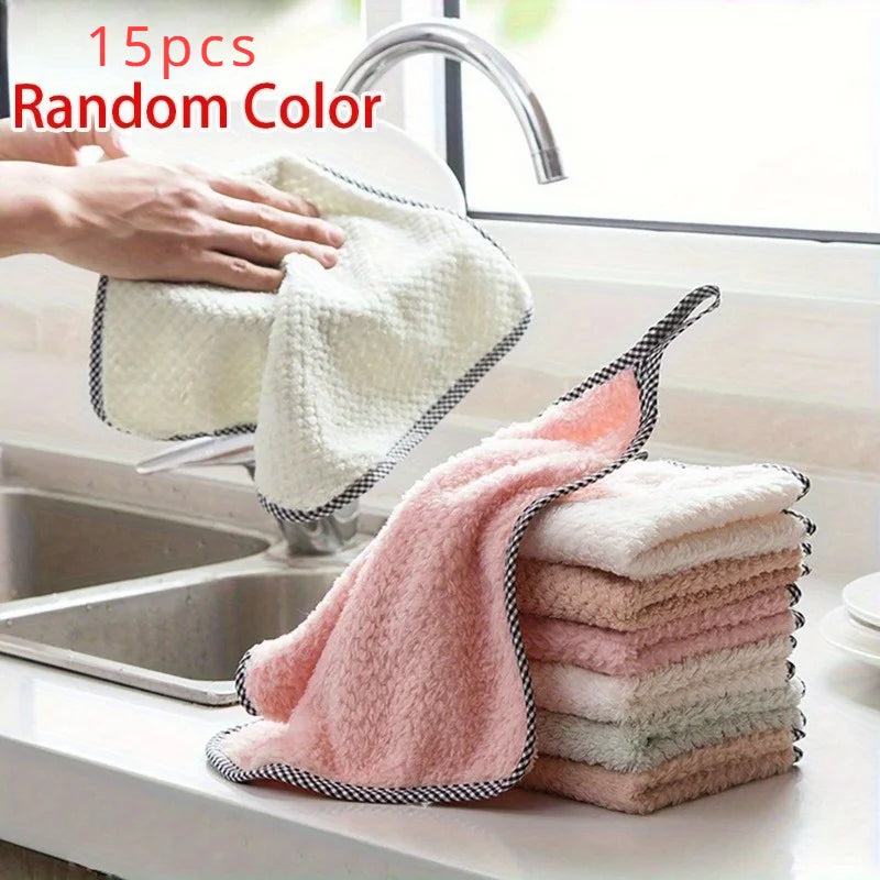 Thickened Towels Soft Absorbent Reusable Kitchen Bathroom Car Window