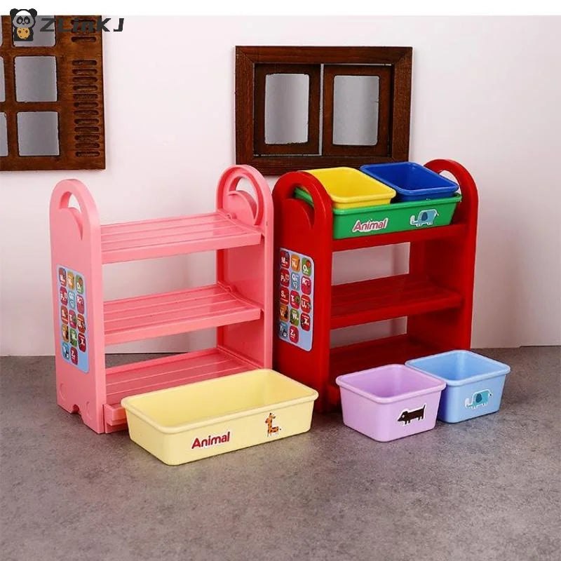 ▶1 Set Scene Decoration Toy 1/6 Dollhouse Miniature Storage Rack Model Display Stand Storage Rack Doll House Accessories Zpaxo