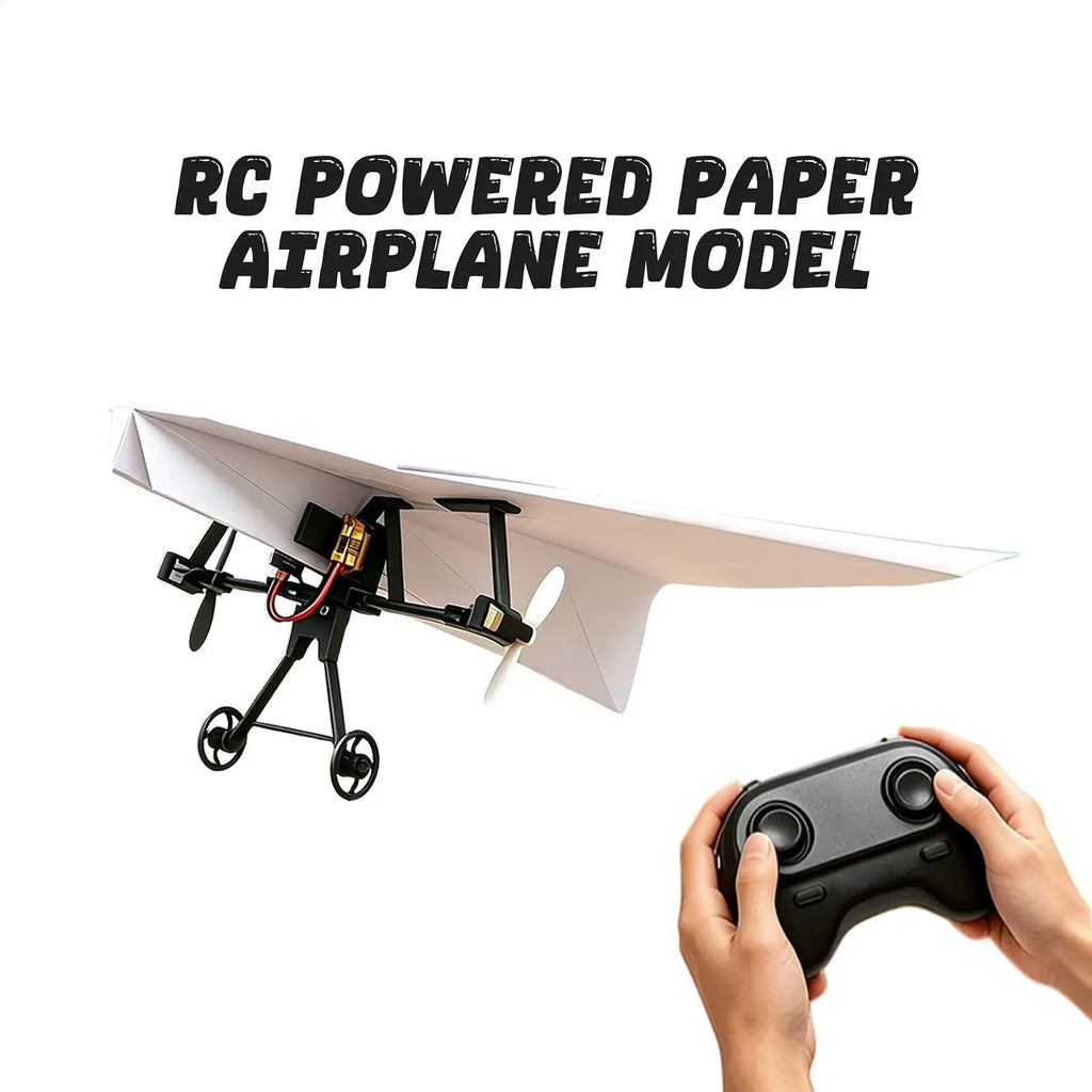 Paper Airplane Remote Control DIY Aircraft Toys Electric Remote Control Plane For Boys Girls Backyard Park Beach Camping School Zpaxo