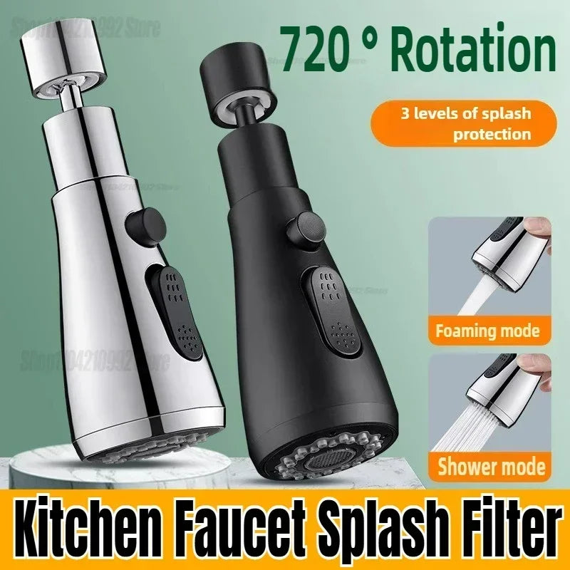 1pc Faucet Extender Metal Alloy,Three Modes,Head Water Saver Home Extended Shower Spray Filter Faucet Extender Kitchen Zpaxo
