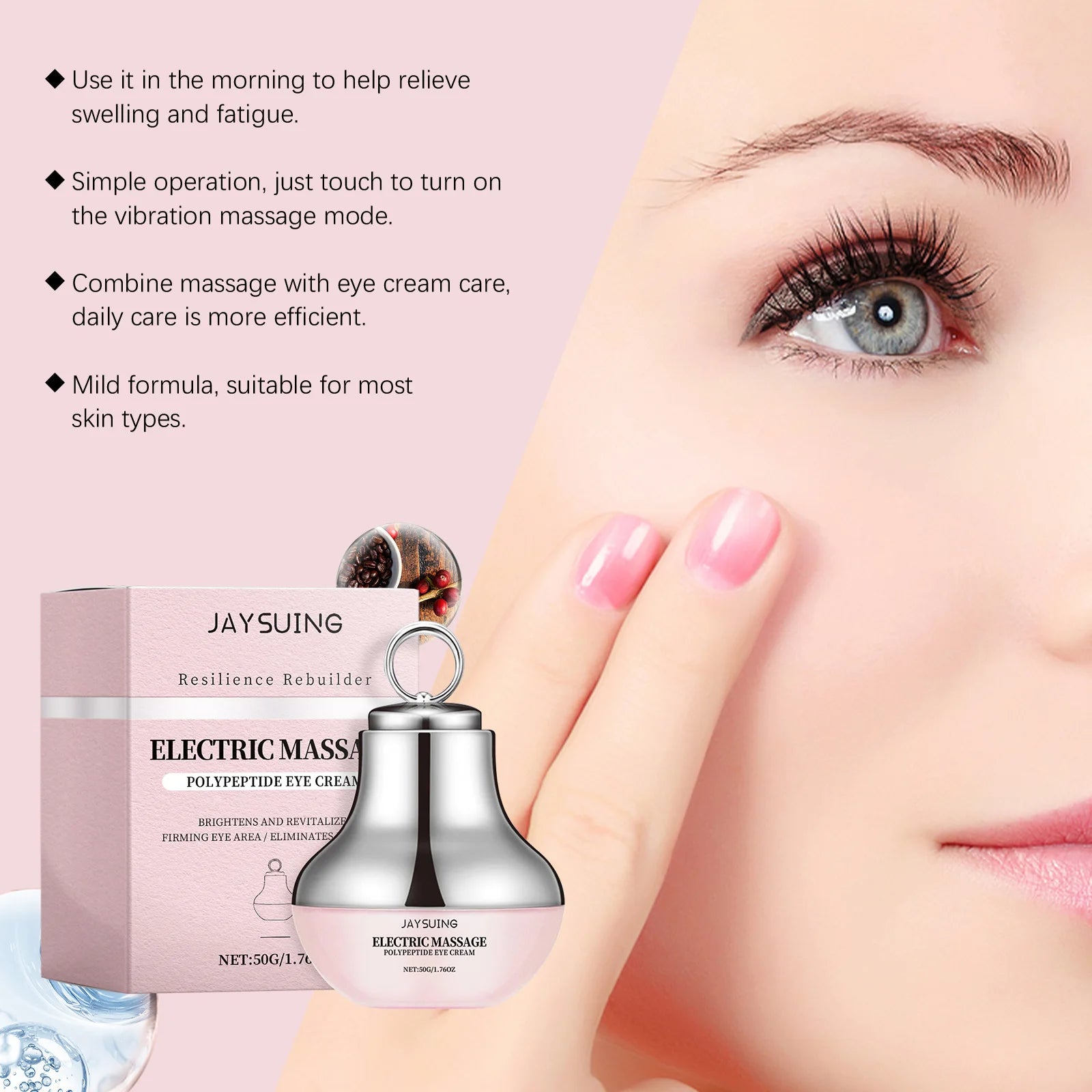 Electric Cooling Eye Massage Cream Anti-wrinkle Firming Gel Roller Zpaxo