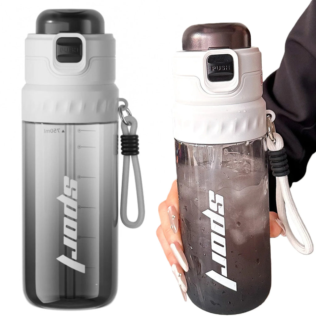 750ML Double Drinking Sports Bottle with Straw Dual-Drinking Spray Bottle for Mountaineering Gym Cycling Sports Activities Zpaxo