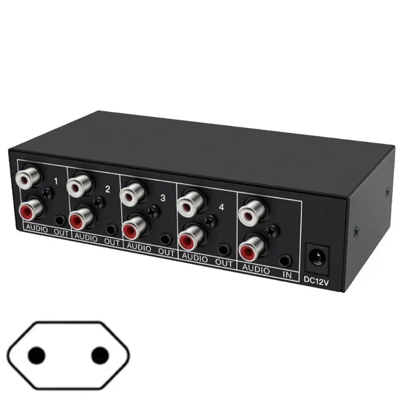 652F AV L R Audios Splitter Box 1 Input 4 Outputs Home Theater Studio Zpaxo