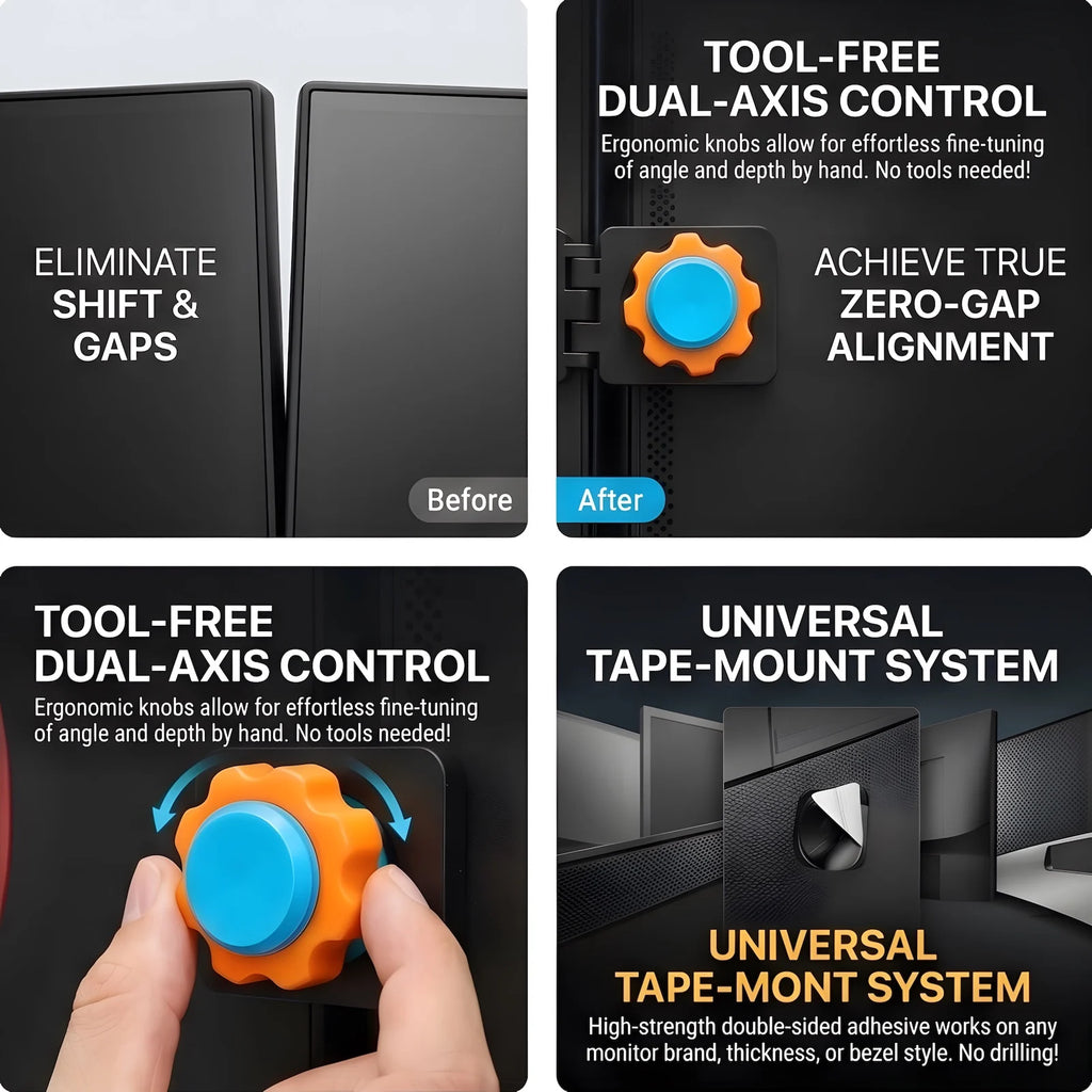 Universal Dual Monitor Alignment Clip Tool-free Screen Connector Zero
