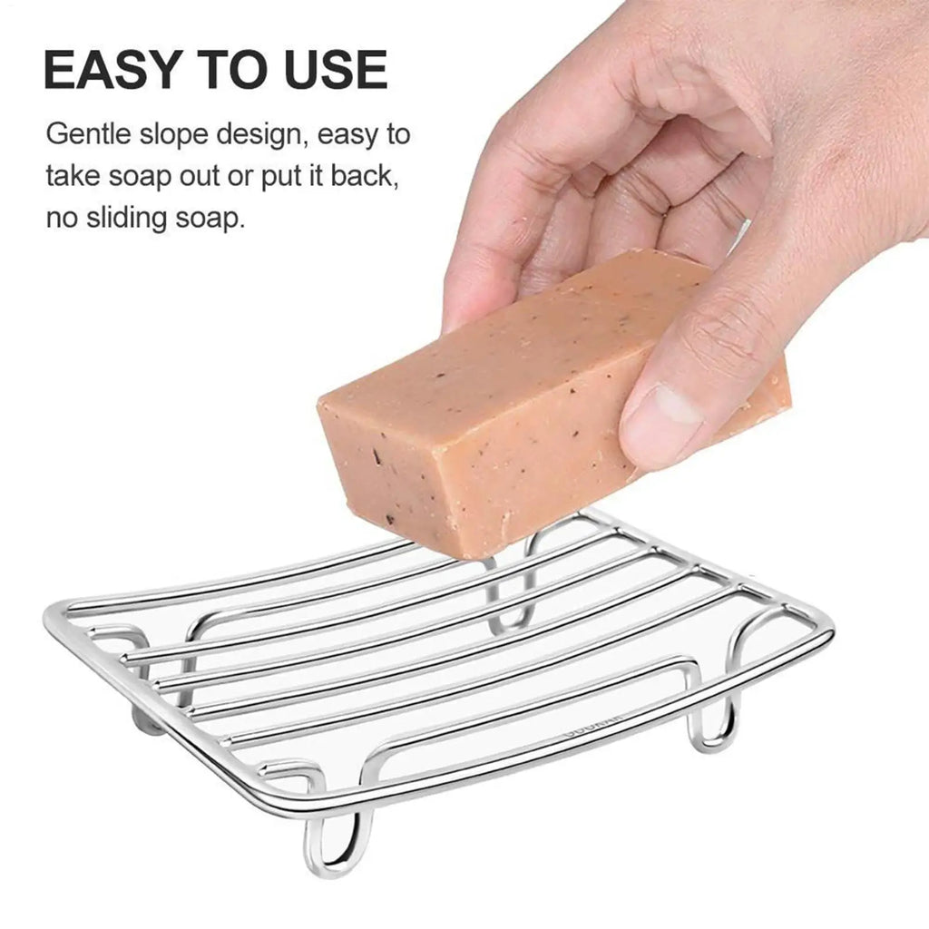 Soap Shower Holder Self-draining Bar Stainless Steel Wire Tray Drain