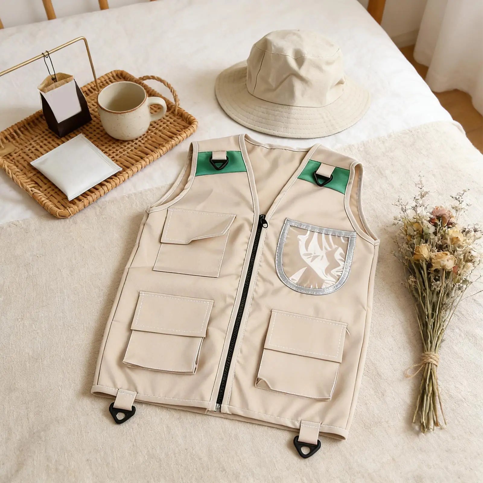 Kids Costume Vest Hat Nature Adventures Suit Dress Up Cargo Camping
