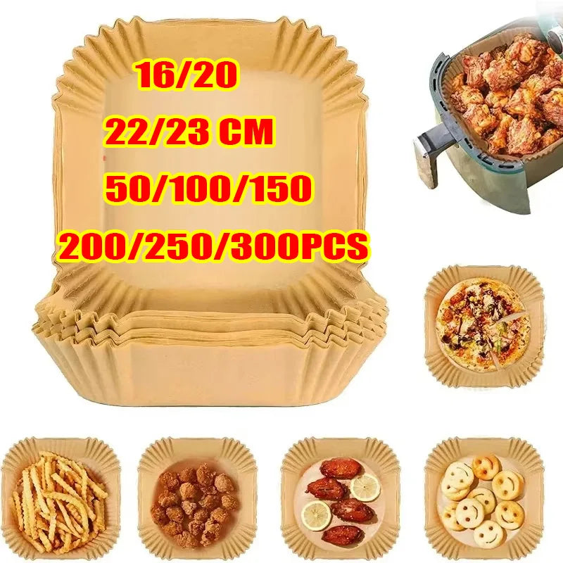 Air Fryer Disposable Baking Paper Liner Non-Stick Mat Steamer Square Round Parchment for Microwave Oven Kitchen Cookers Zpaxo
